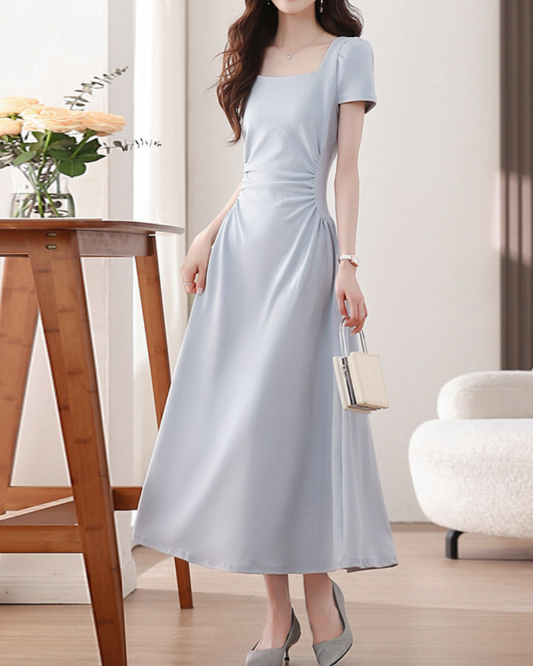 Serene Gathered Waist Midi Dress