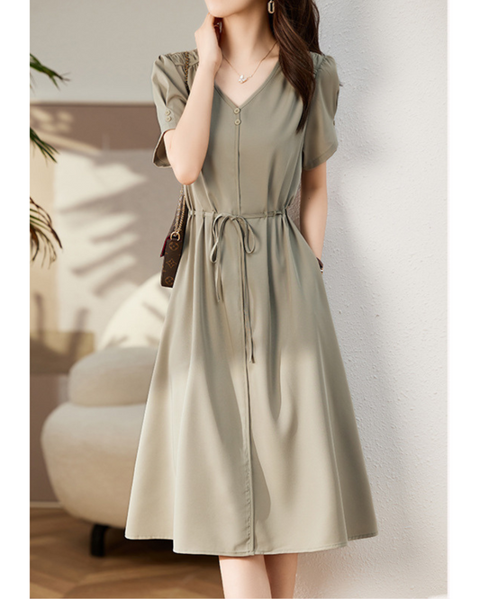 Lina Flow Waist Tie Dress