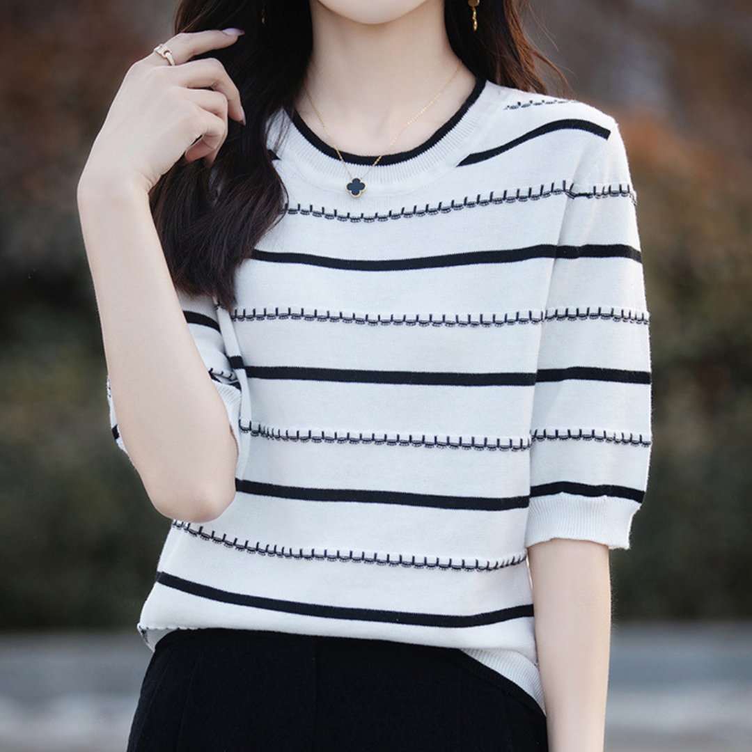 Celine Stitch Stripe Knit Top
