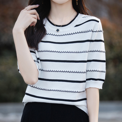 Celine Stitch Stripe Knit Top