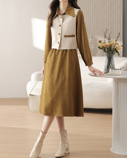 Ivette Layered Collar Set Dress