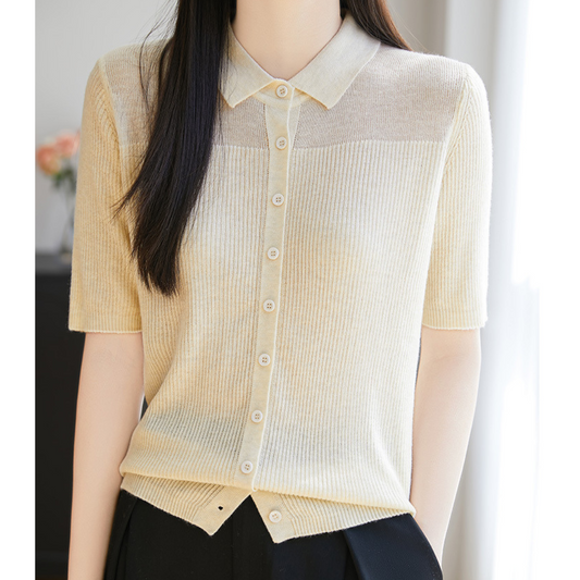 Irene Soft Rib Collar Knit
