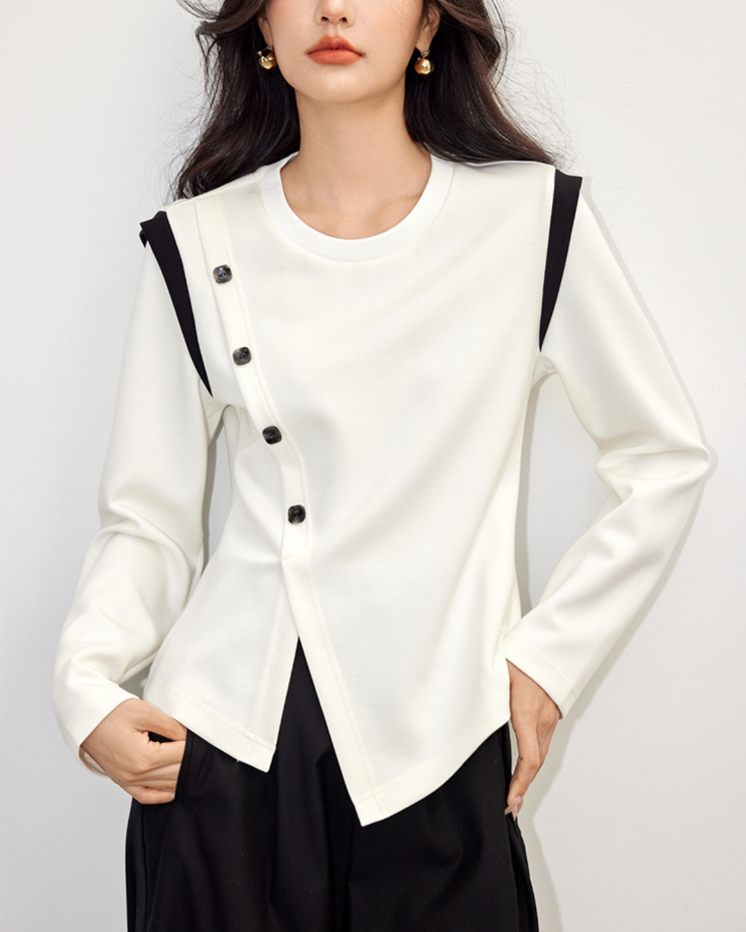 Lyra Angle Button T-Shirt