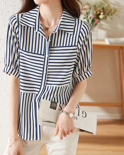 Amara Stripe Ease Collar Shirt
