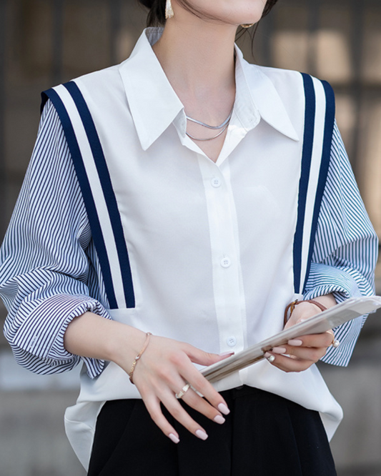 Auden Crisp Stripe Panel Shirt