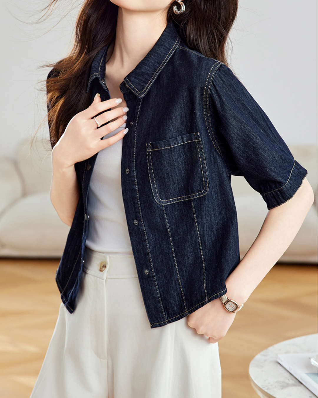 Nora Ease Denim Shirt