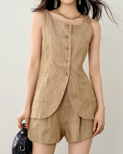 Linea Calm Linen Short Set