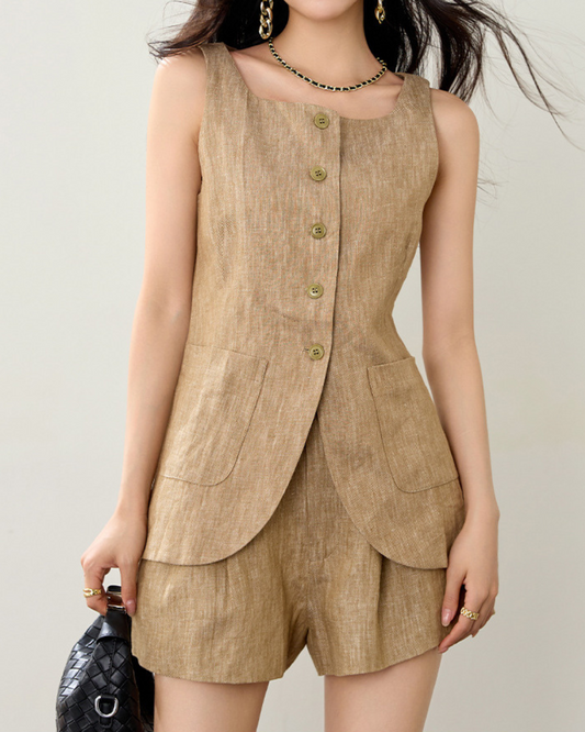 Linea Calm Linen Short Set
