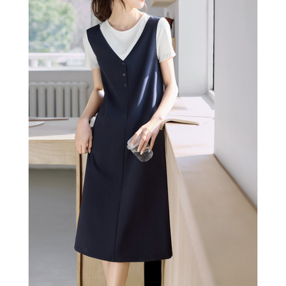 Elin Calm Layered Tee Dress