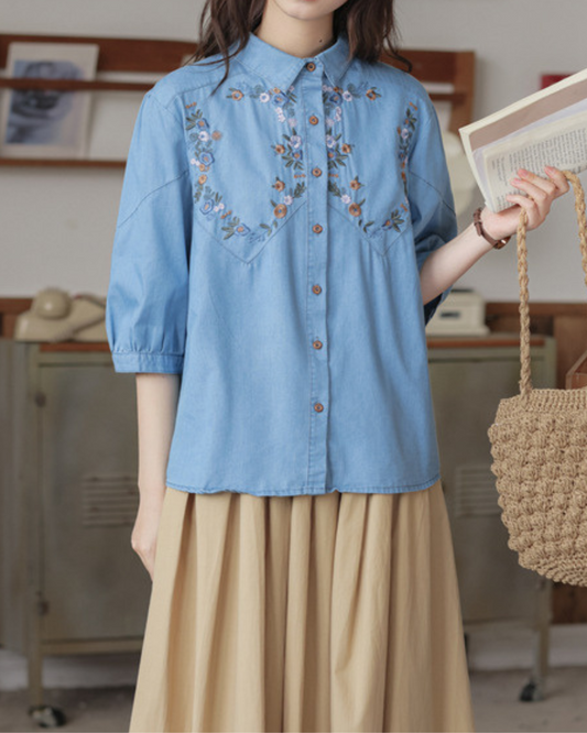 Eleri Bloom Light Denim Shirt