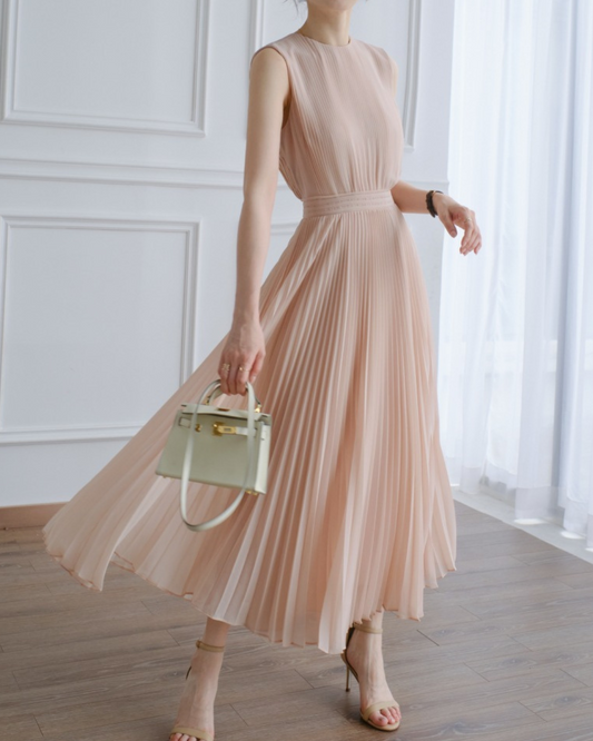 Aria Soft Pleat Midi Dress