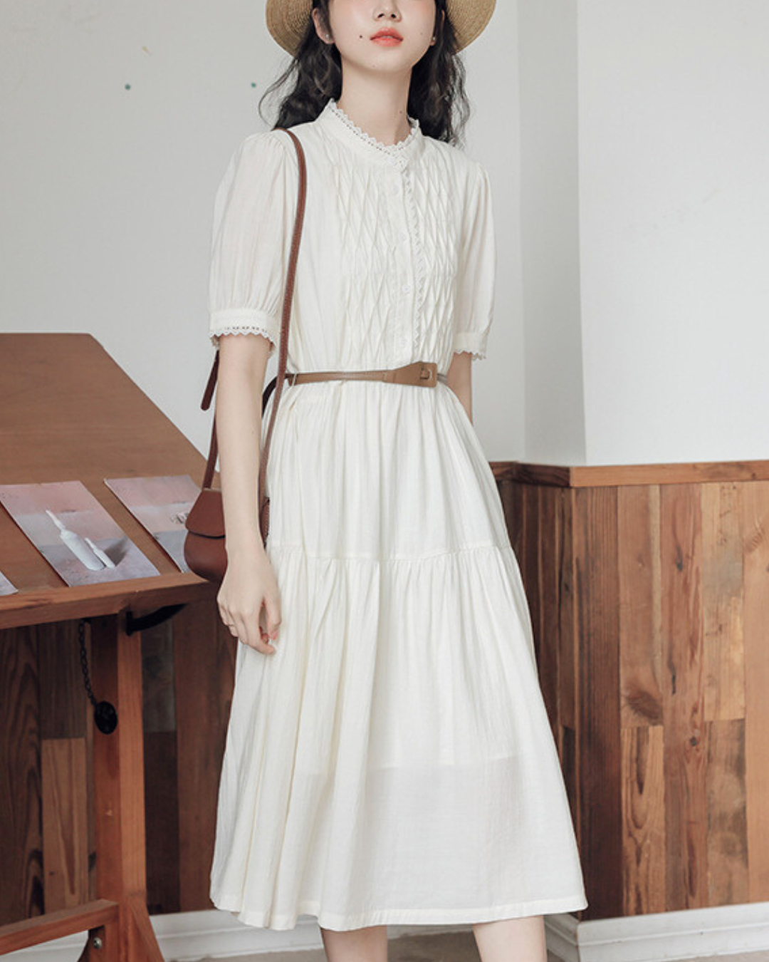 Auden Soft Pintuck Shirt Dress