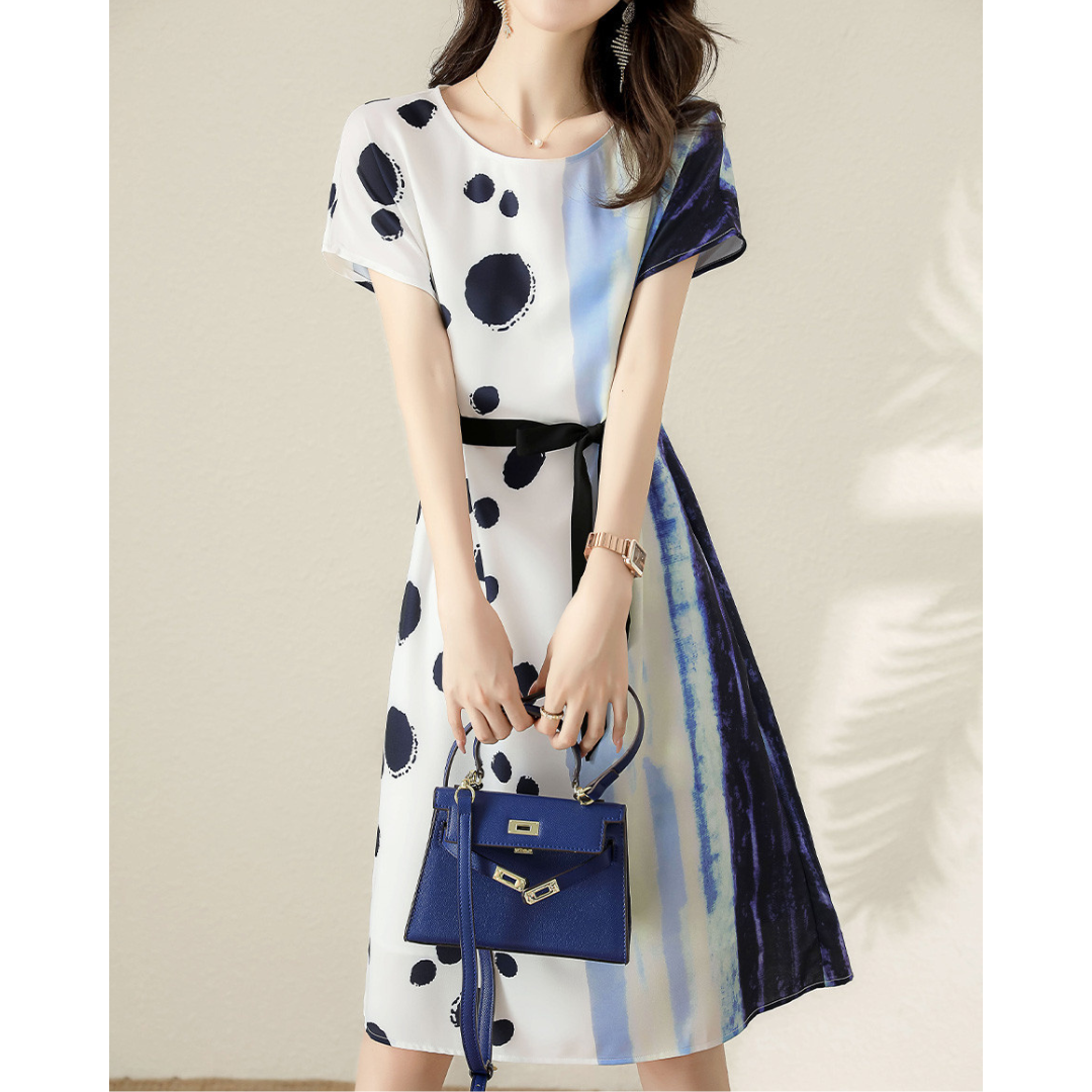 Azure Flow Ink Dot Dress