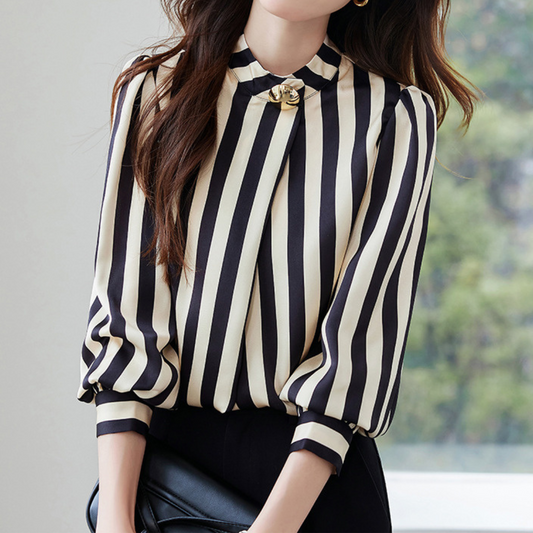 Clare Stripe Accent Blouse