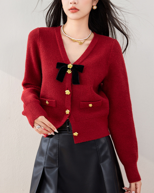Elva Ribbon Knit Cardigan