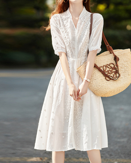 Opaline Bloom Embroidered Dress
