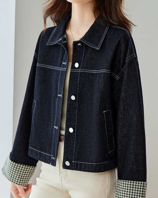 Indigo Check Cuff Jacket