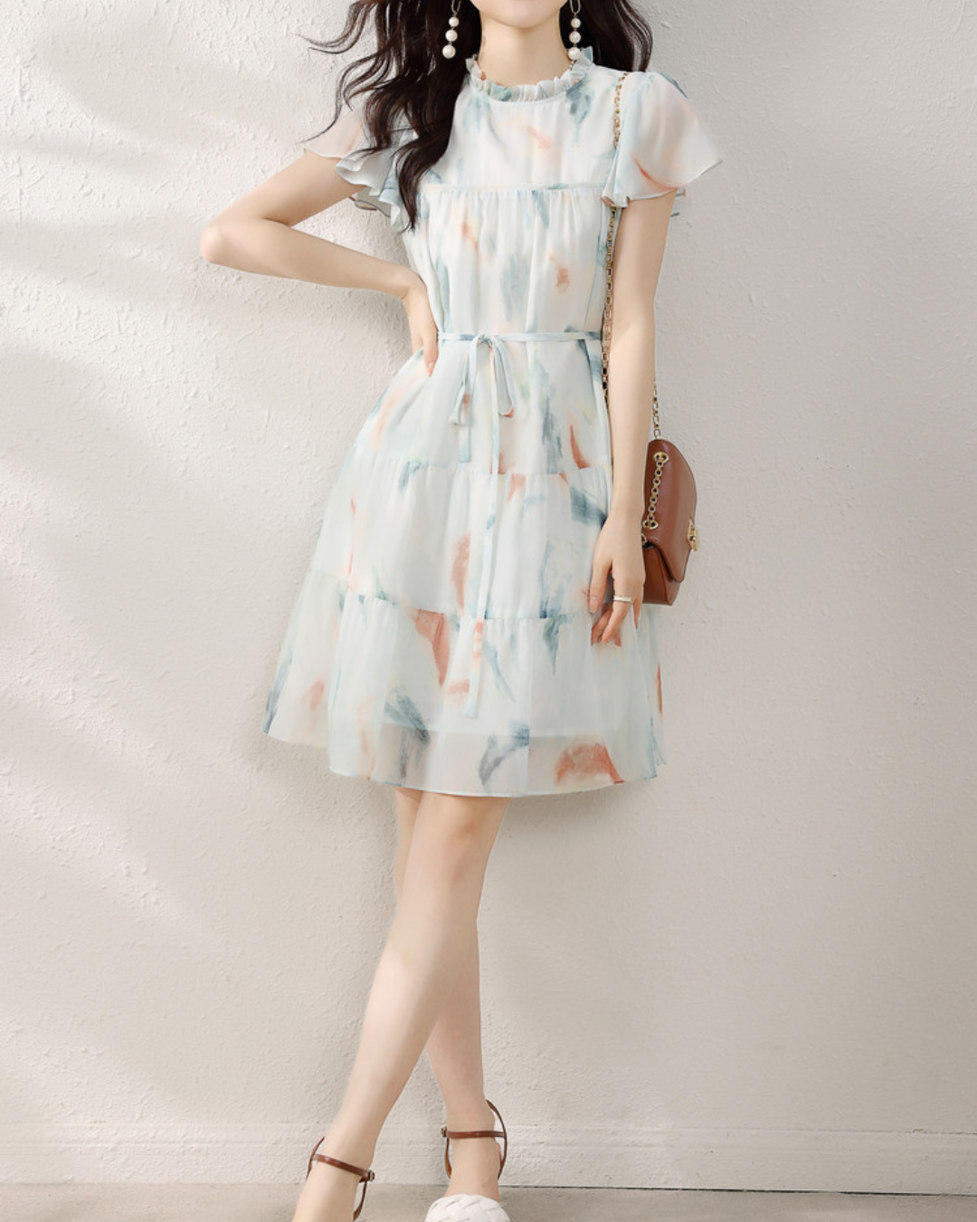 Eleni Mist Watercolor Mini Dress
