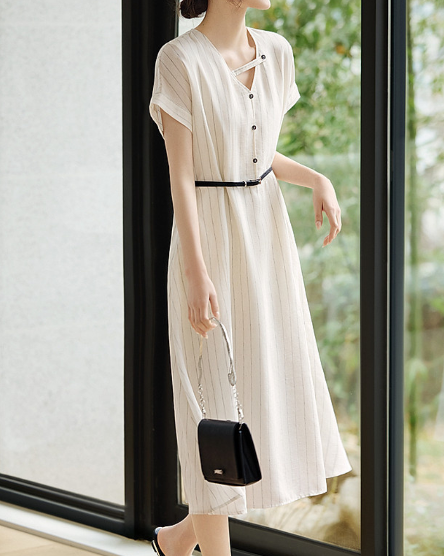 Linea Whisper Stripe Midi Dress