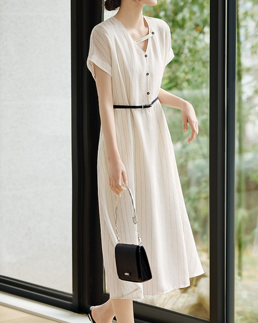 Linea Whisper Stripe Midi Dress