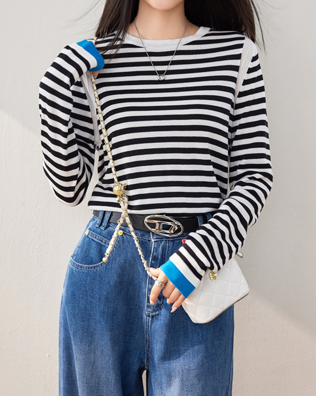 Elin Calm Stripe Knit T-Shirt