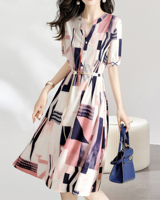 Marla Sketch Panel Belt Dress