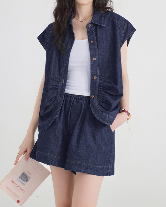 Aurea Ease Denim Short Set