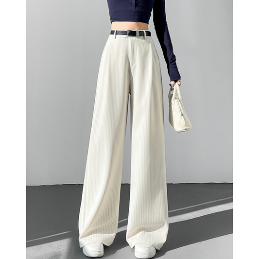 Amira Pinstripe Belted Trousers