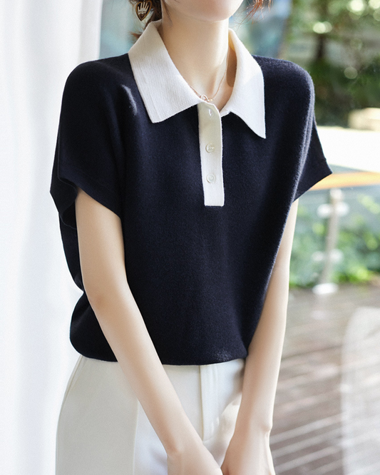 Cleo Soft Collar Knit Tee