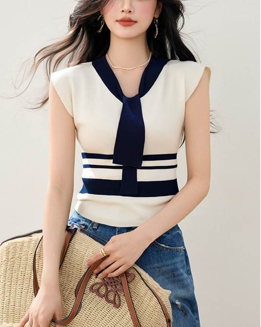Marlow Tie Collar Knit Vest