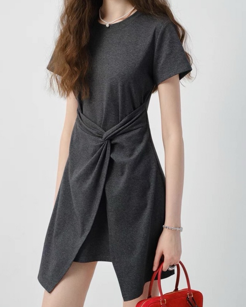Clea Twist Front Cotton Dress