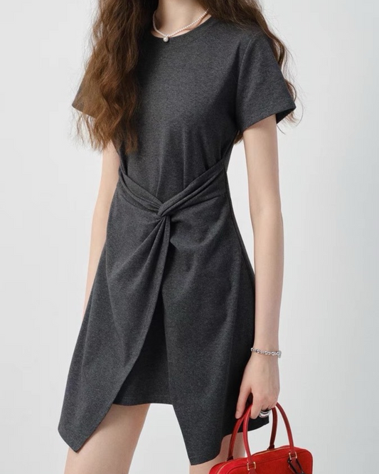 Clea Twist Front Cotton Dress