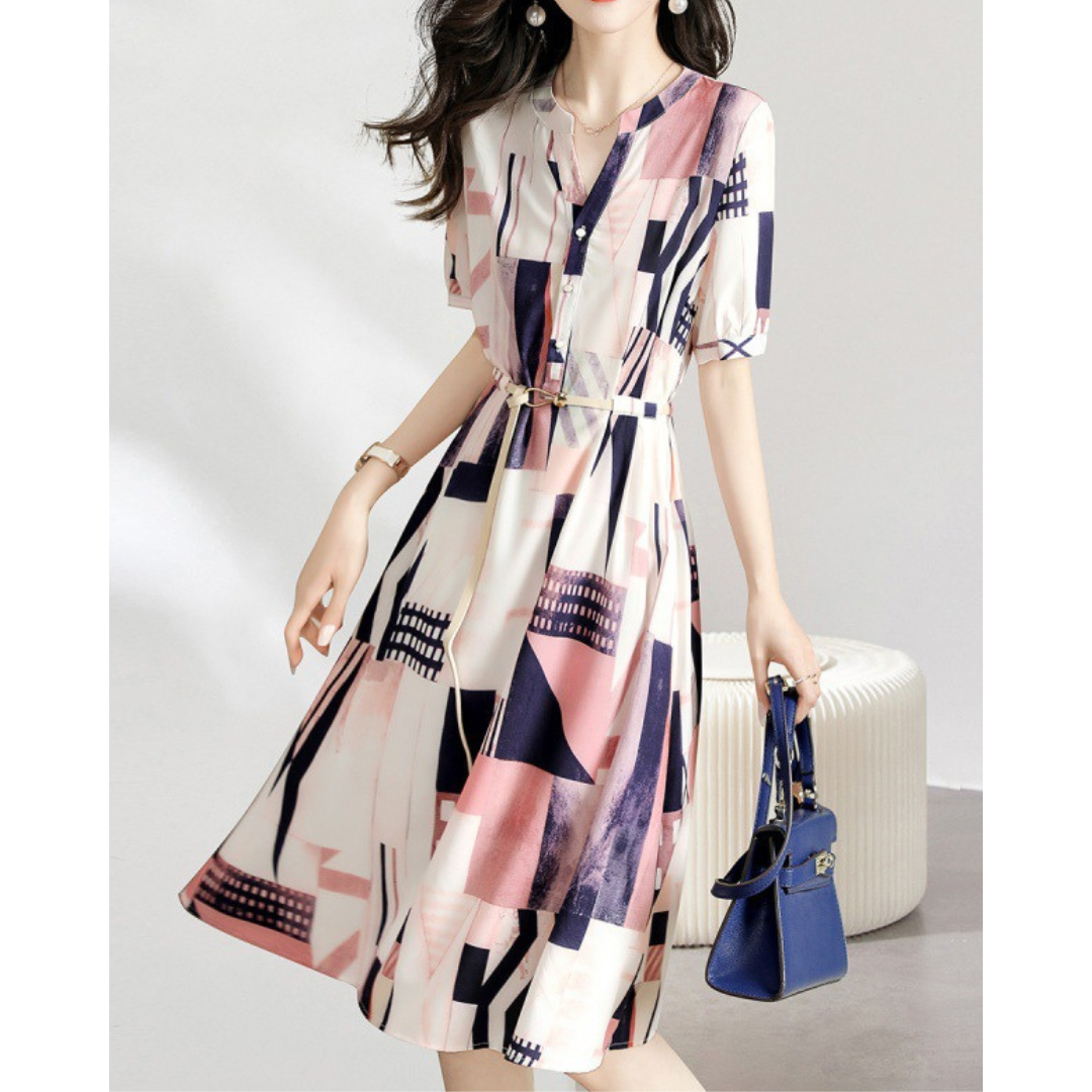 Marla Sketch Panel Belt Dress