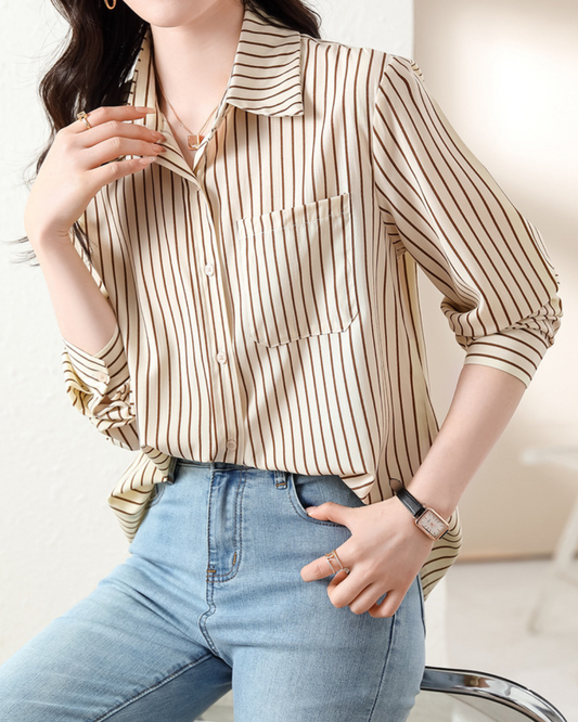 Mira Ease Stripe Pocket Shirt