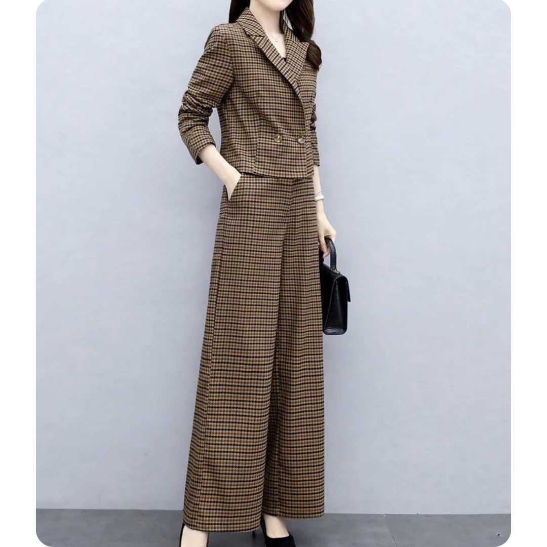 Ivy Check Cropped Suit Set