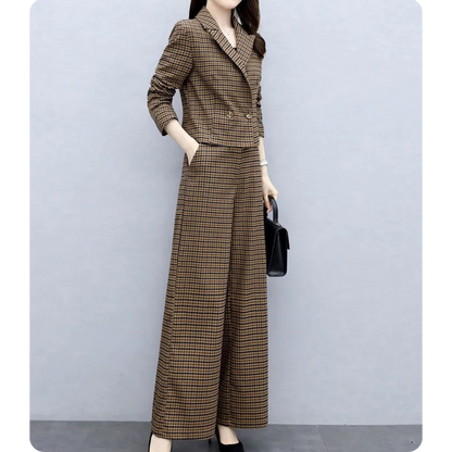 Ivy Check Cropped Suit Set