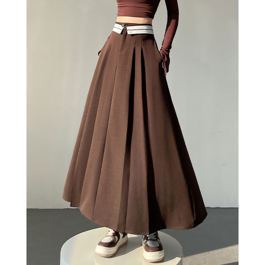 Faye Contrast Waist Flare Skirt