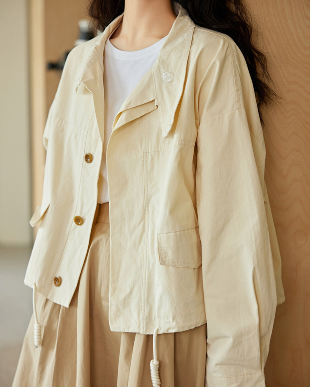 Elodie Calm Cotton Drawstring Jacket
