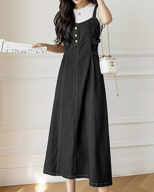 Cleo Soft Button Denim Dress