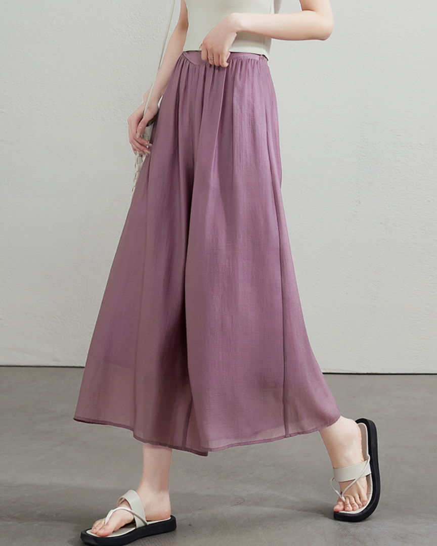Serene Drape Chiffon Wide Pants