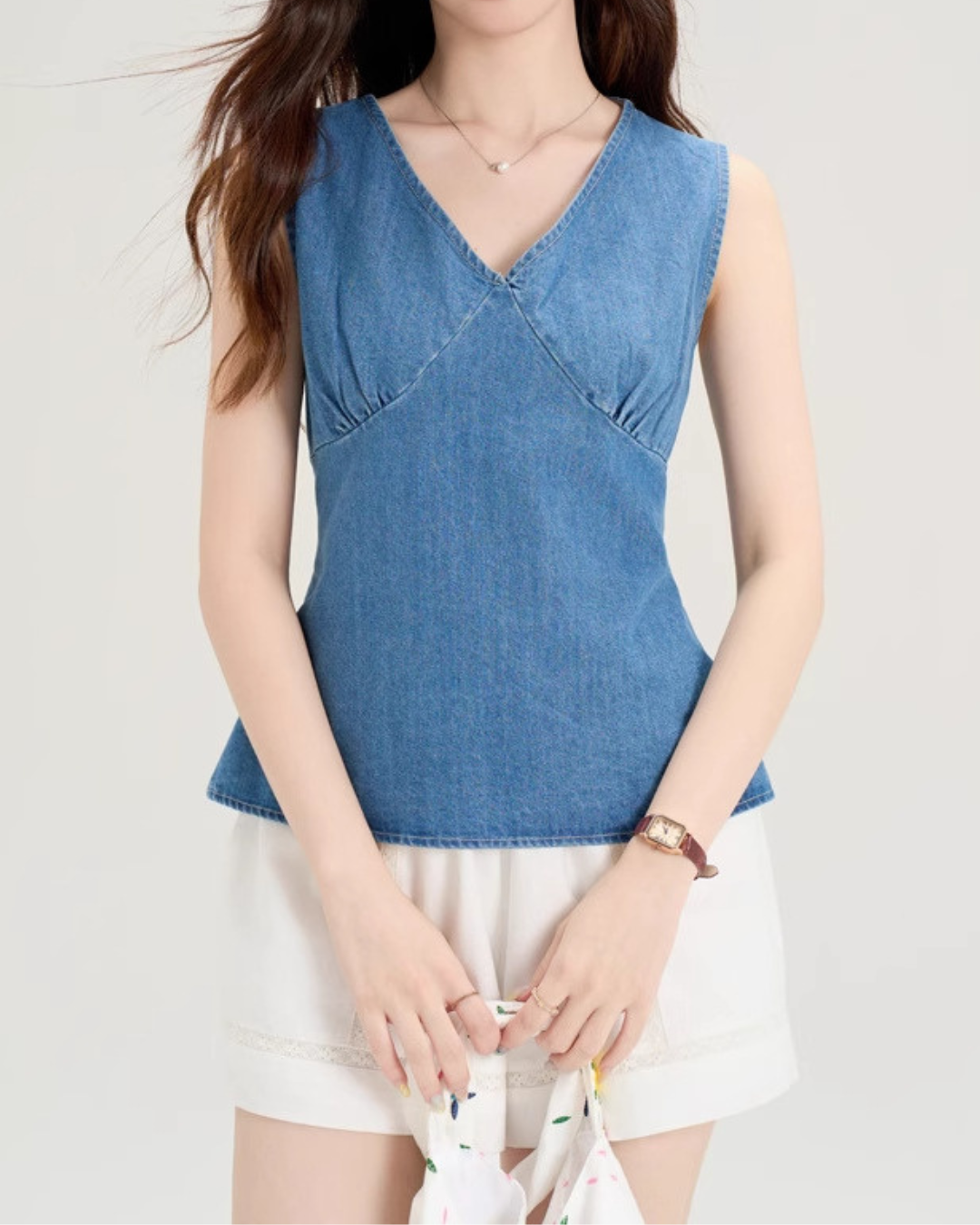 Emery Wrap Back Denim Vest