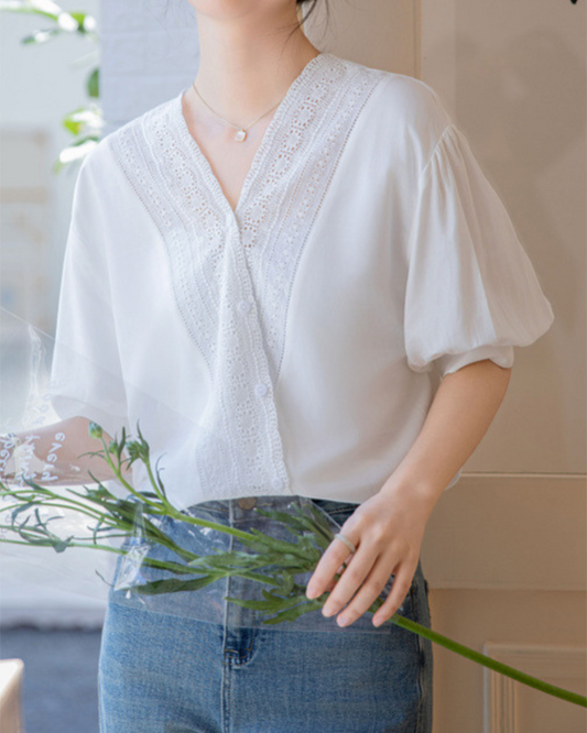 Amelia Lace Trim Shirt