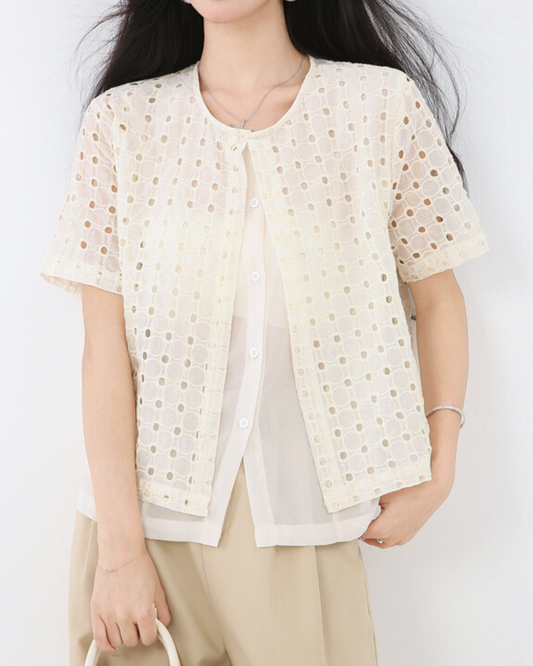 Emery Dot Mesh Layer Shirt