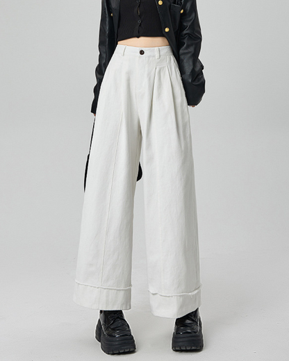 Mira Folded Wide Cotton Pants
