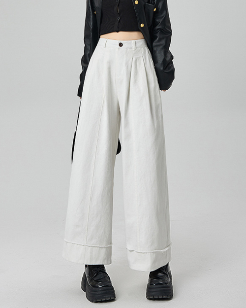 Mira Folded Wide Cotton Pants