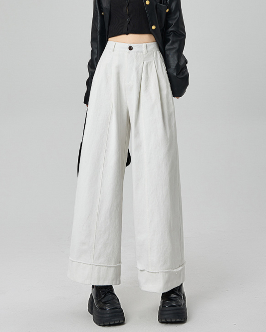 Mira Folded Wide Cotton Pants