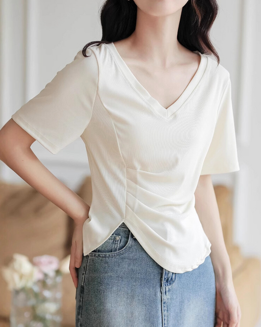 Eline Drape Side Slit T-Shirt