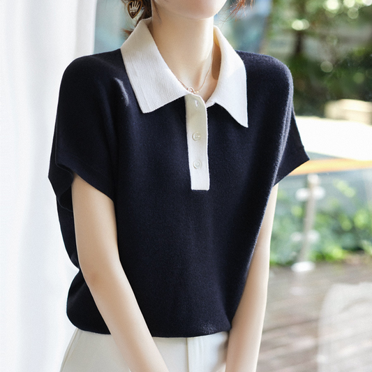 Cleo Soft Collar Knit Tee