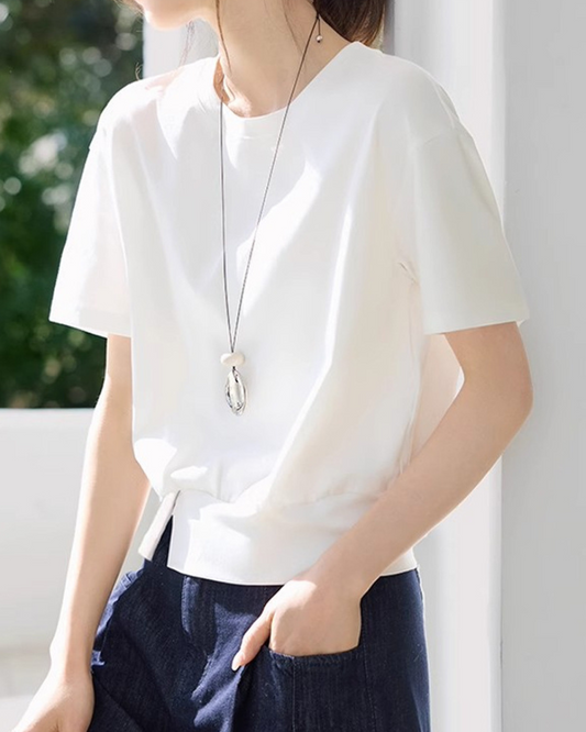 Aria Soft Gathered Hem T-Shirt
