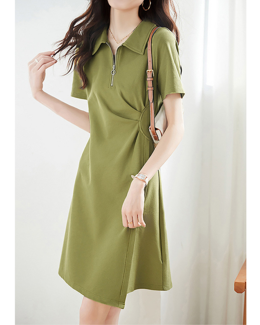 Romi Zip Curve Polo Dress